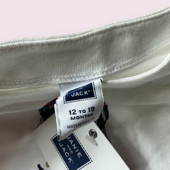 NWT Baby Janie And Jack Girl In Sunglasses White 3/4 Sleeve Top Gold Accents - Picture 8 of 8